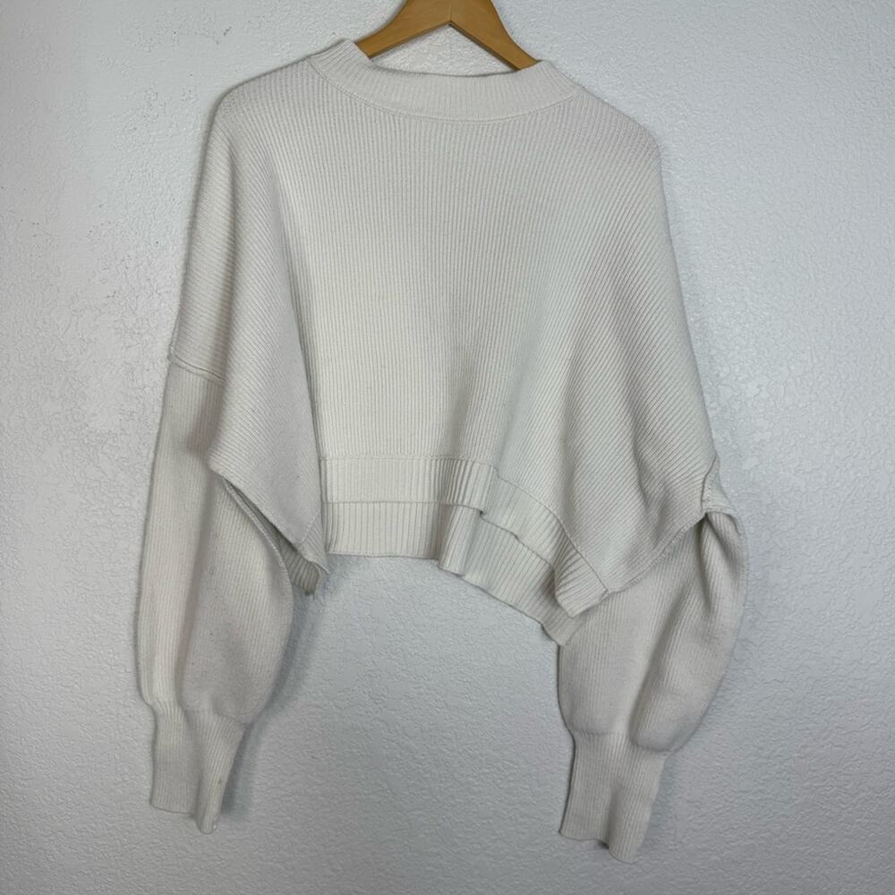 Free People Easy Street Cropped Crewneck Sweater Medium Casual Minimal Boho